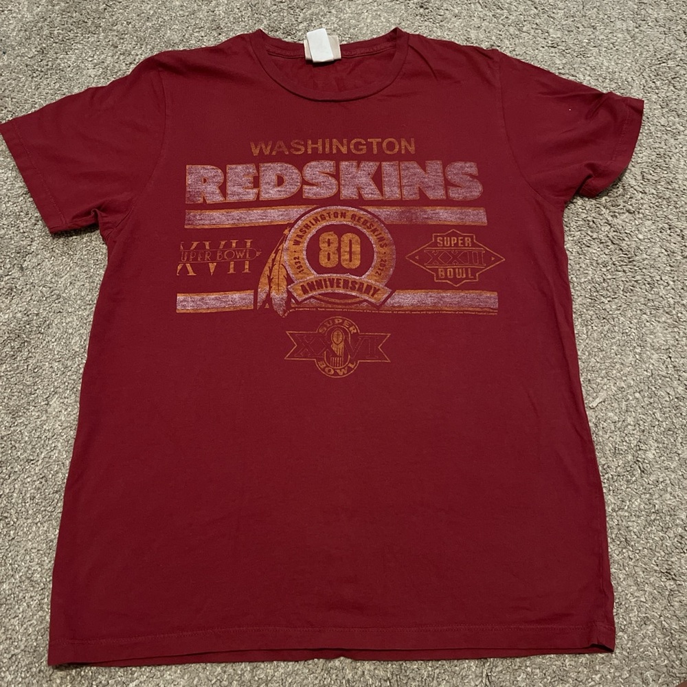 Junk Food Washington Red Skins Women’s T Shirt Maroon Short Sleeve Top Small